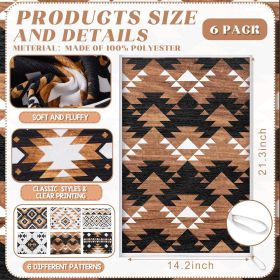 Set of 6 Western Aztec Kitchen Towels Vintage Themed Dish Towel Bathroom Decorative Rustic Cloths for Kitchen Bathroom Home Cooking Housewarming