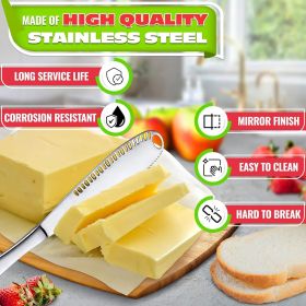 3 In 1 Butter Knife with Holes in Blade Set of 2 - Stainless Steel Butter Spreader Knife, Corrosion Resistant, Easy to Clean