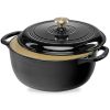 6 Quart Large Enamel Cast-Iron Dutch Oven Kitchen Cookware
