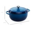 6 Quart Large Enamel Cast-Iron Dutch Oven Kitchen Cookware