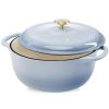 6 Quart Large Enamel Cast-Iron Dutch Oven Kitchen Cookware