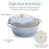 6 Quart Large Enamel Cast-Iron Dutch Oven Kitchen Cookware