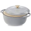 6 Quart Large  Enamel Cast-Iron Dutch Oven Kitchen Cookware