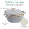 6 Quart Large  Enamel Cast-Iron Dutch Oven Kitchen Cookware