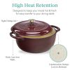 6 Quart Large  Enamel Cast-Iron Dutch Oven Kitchen Cookware