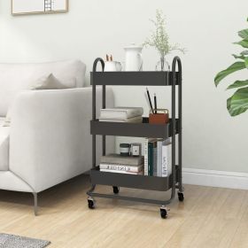 3-Tier Trolley 16.9"x13.4"x31.1" Steel (Color: Anthracite)